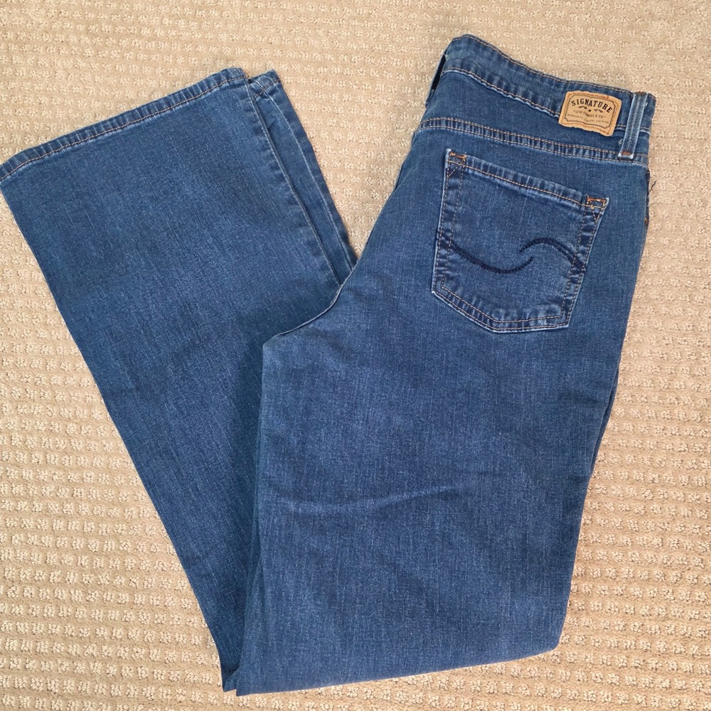 Signature by Levi Strauss Bootcut Jeans Misses‎ 14 Medium Stretch Denim, GUC